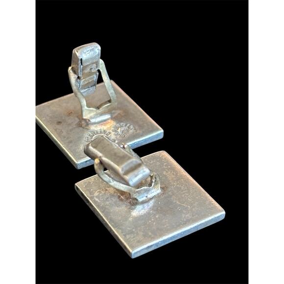 Sterling Silver Taxco Vtg MCM Matador Shadowbox Cuff Links 24.59g For Repair - Picture 4 of 7